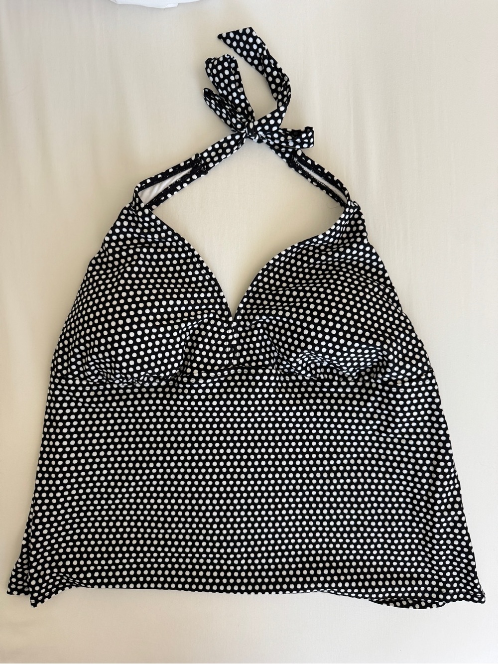 Catalina Polka Dot halter Swim top in black and white size 3x